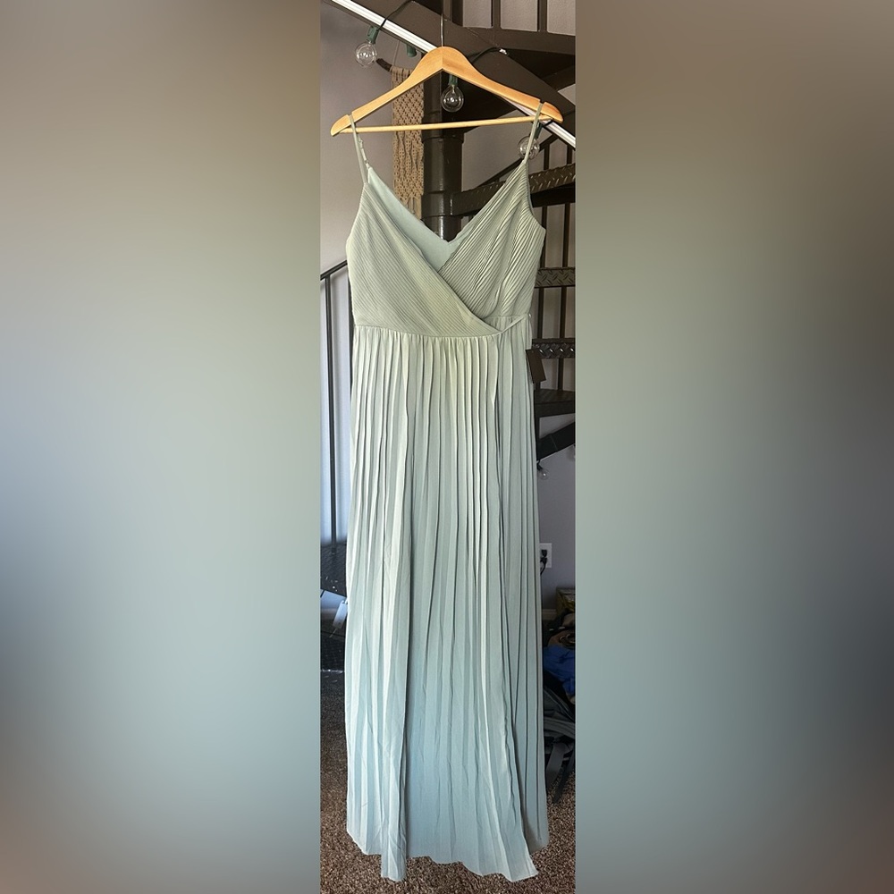Soiéblu - Holly Pleated Wrap Maxi Dress - Dusty Sage - Size Large